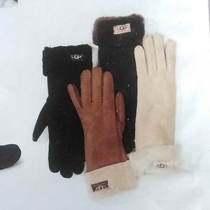UGG SHEARLING SHEEPSKIN TURN CUFF GLOVES